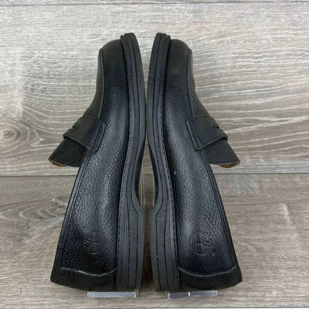Timberland 42370 Women’s Sz 6.5M Waterproof Pebbled Black Leather Slip On Loafer